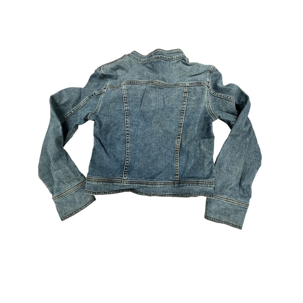 Calvin Klein Jeans Denim Jacket Womens Size L Snap Buttons Bib Collar - Picture 3 of 9